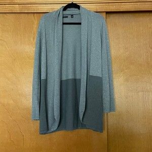 Cyrus Colorblock Grey Open Front Cardigan Size Medium